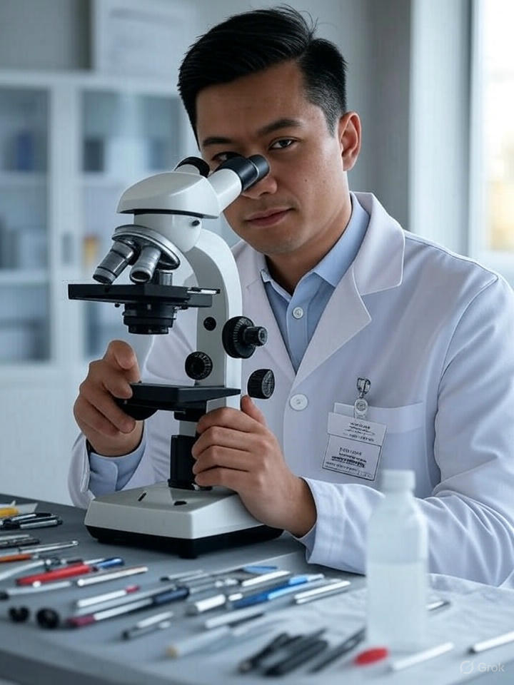 Lice expert with tools