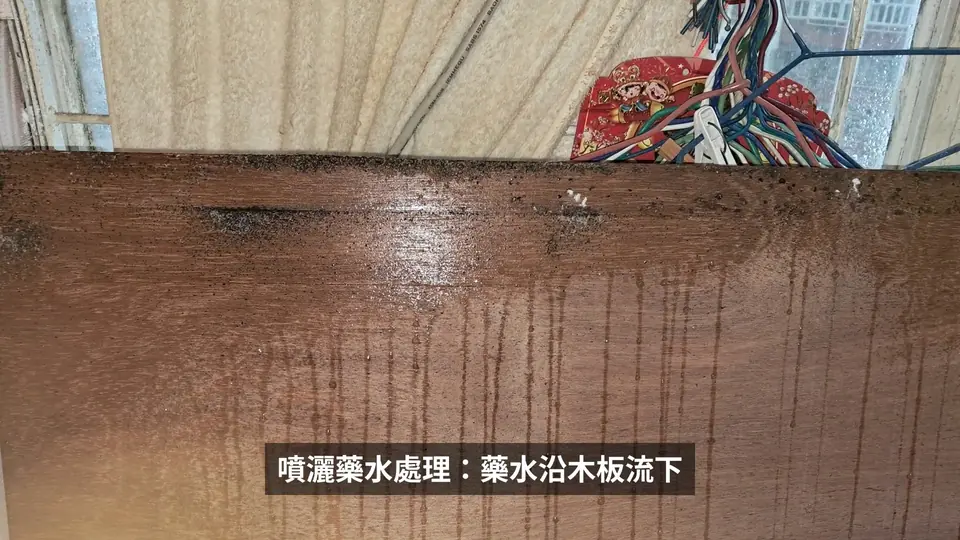 專業人員噴灑藥水處理床蝨匿藏位置